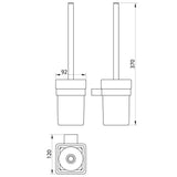 Scudo Mono Toilet Brush Set Matt Black Dimensions