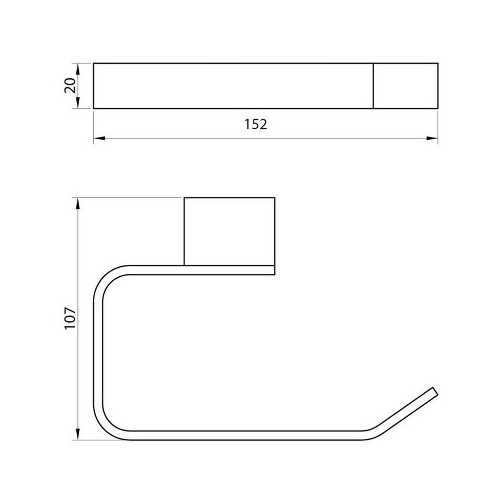 Scudo Mono Toilet Roll Holder Matt Black Dimensions