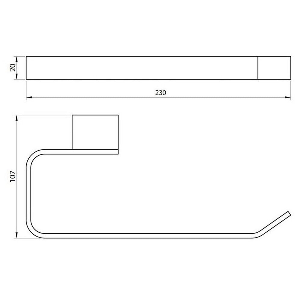 Scudo Mono Towel Ring Matt Black Dimensions