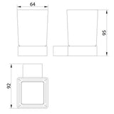 Scudo Mono Tumbler Holder Black Dimensions