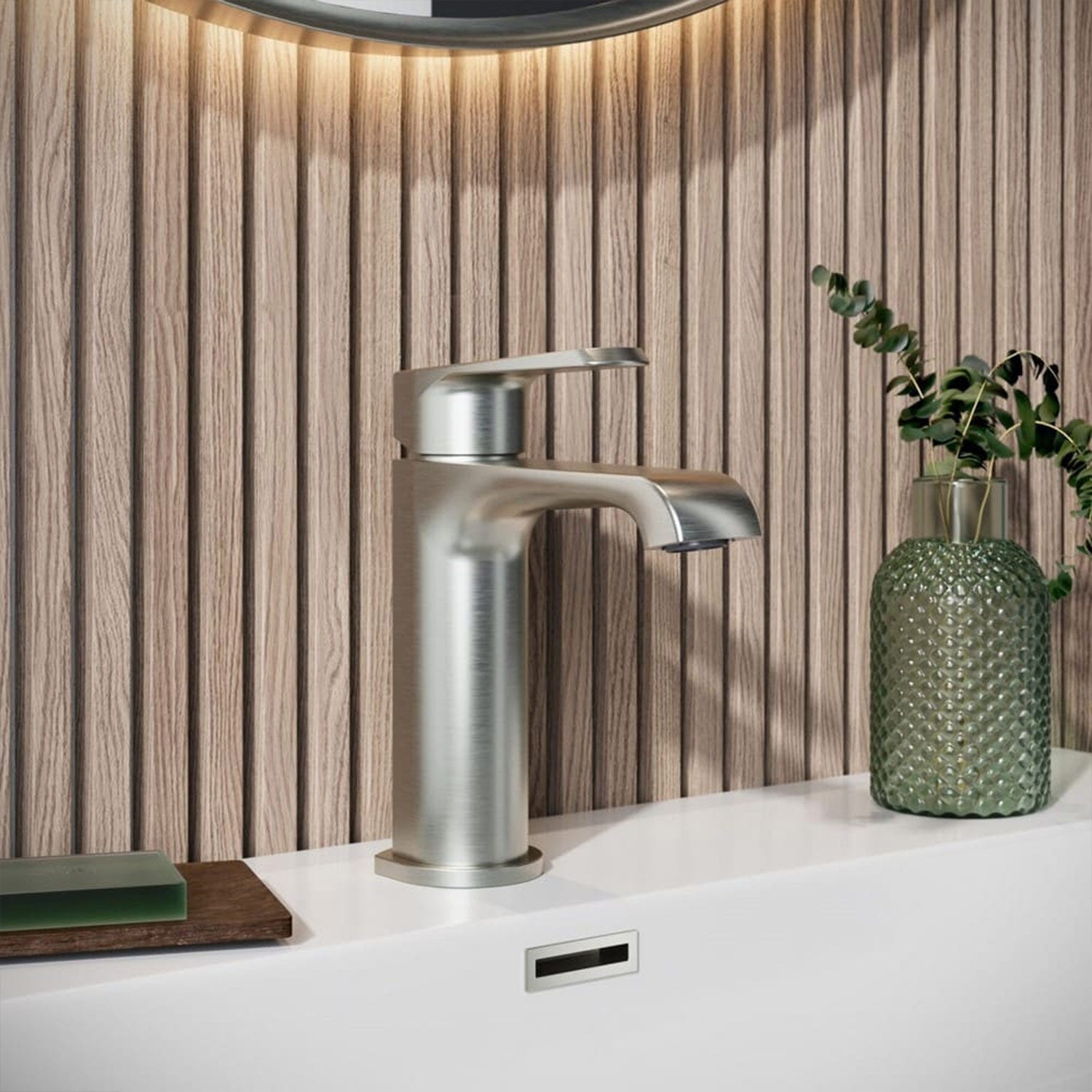 Scudo Montana Mini Mono Basin Mixer in Brushed Nickel lifestyle