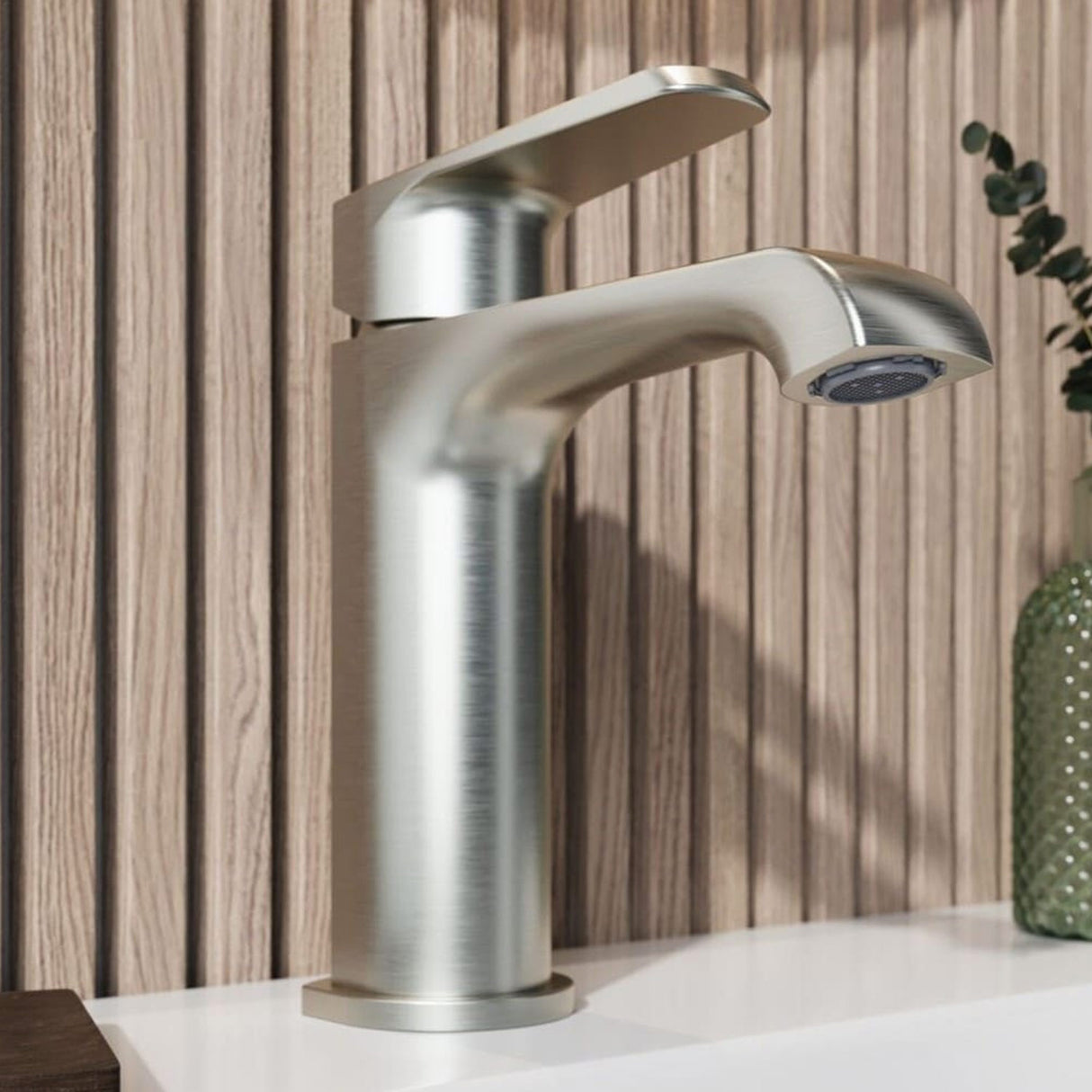 Scudo Montana Mini Mono Basin Mixer in Brushed Nickel lifestyle 3