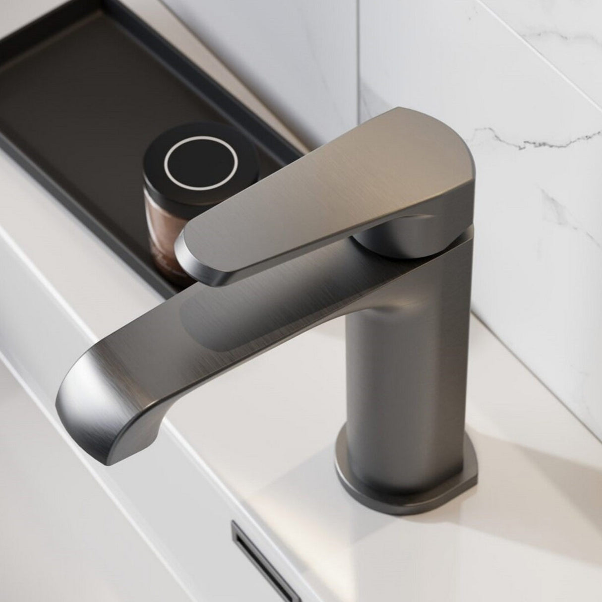 Scudo Montana Mini Mono Basin Mixer in Gunmetal lifestyle 2