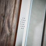 Scudo Mosca 500 x 700mm Bluetooth LED Mirror with Demister Pad and Shaver Socket speaker