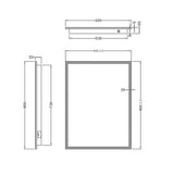 Scudo Mosca 600 x 800mm LED Mirror with Demister Pad and Shaver Socket dimensions