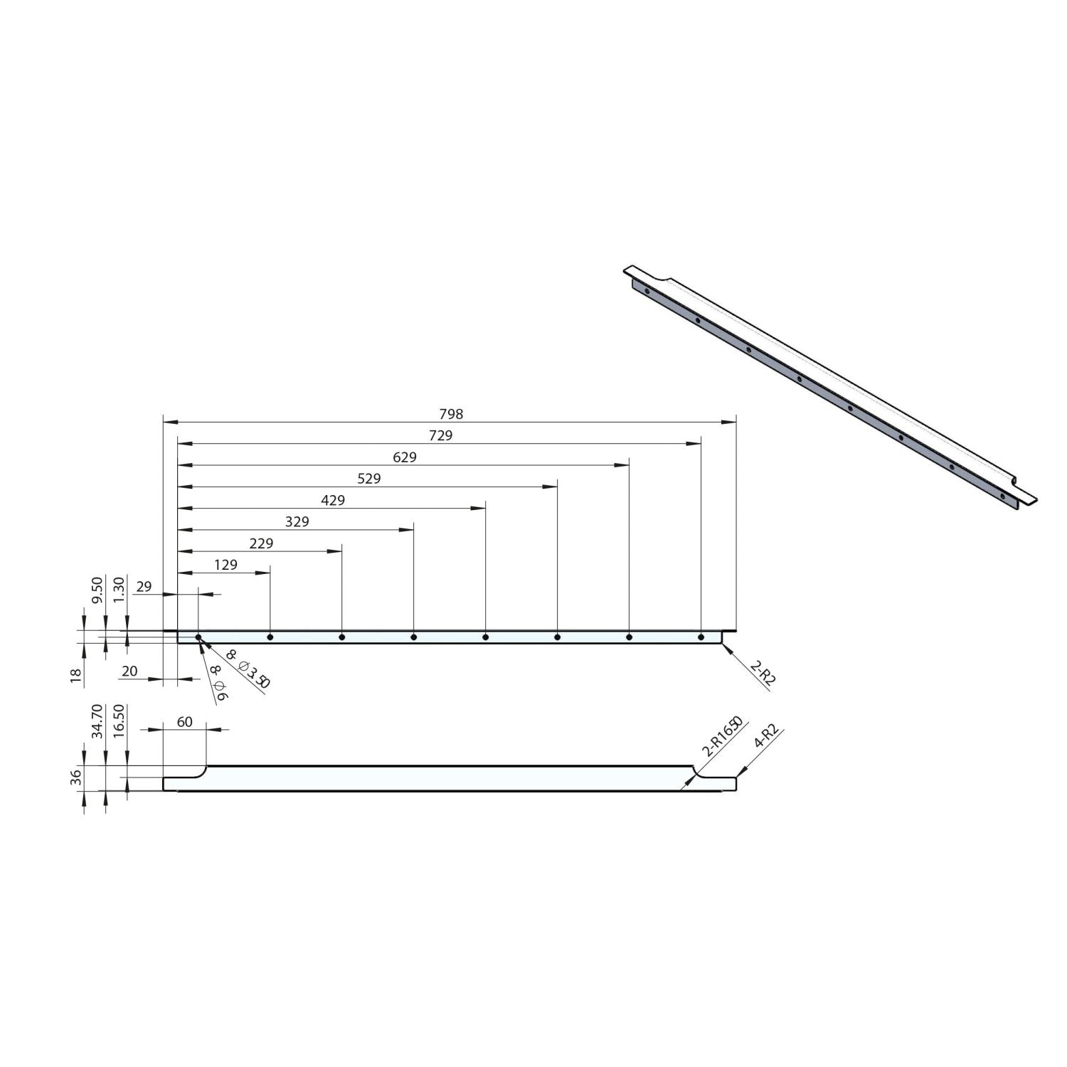 Scudo Muro Black Wrap Over Handle dimensions