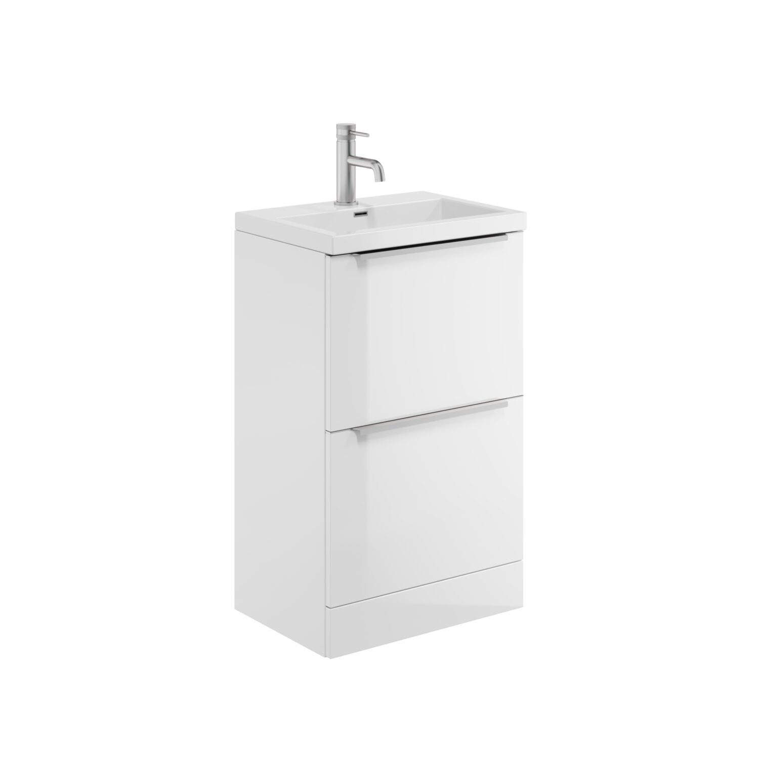 Scudo Muro Plus Floorstanding 500mm Vanity Unit with Basin in Gloss White