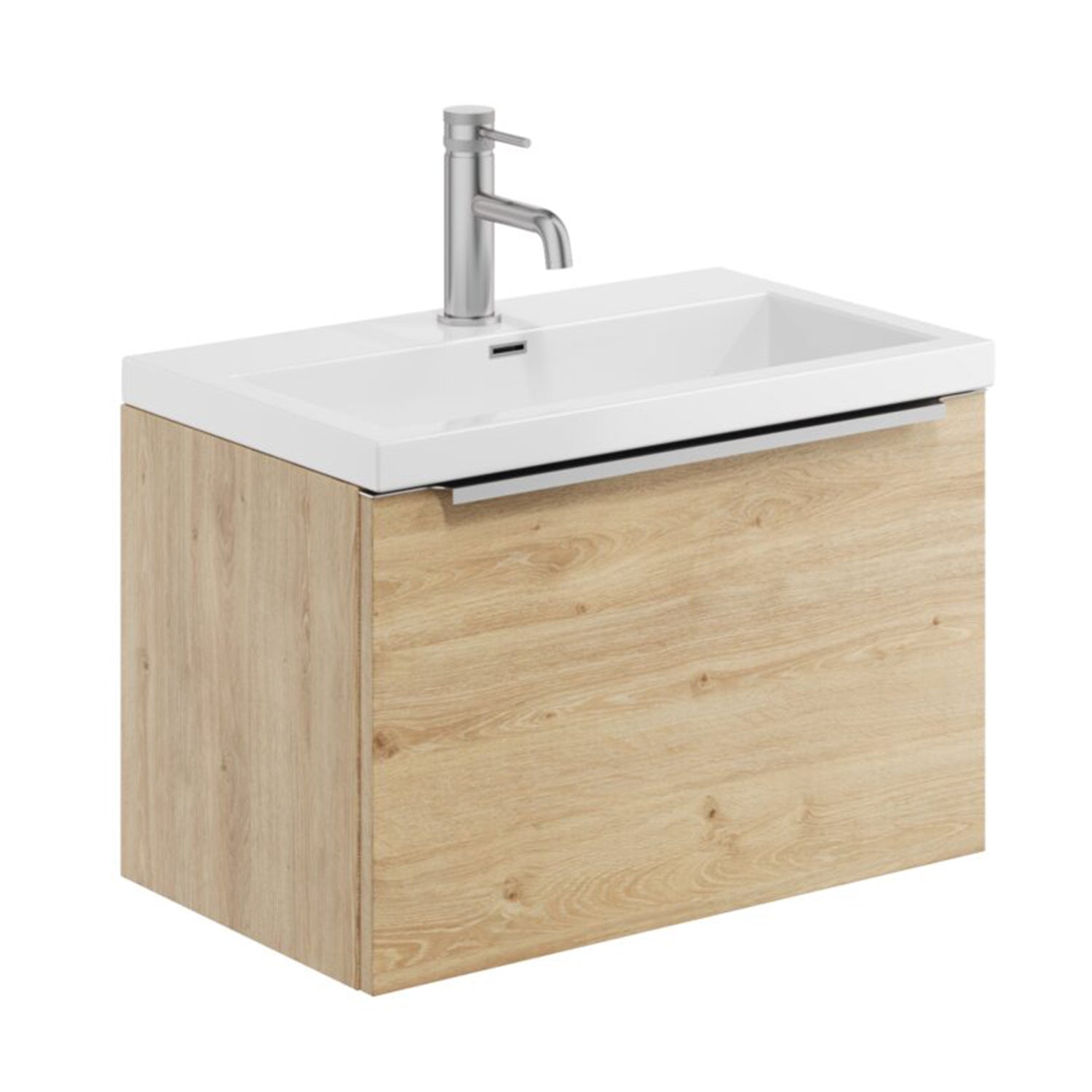 Scudo Muro Plus Wall Hung 600mm in Davos Oak Unit with Basin