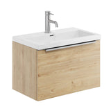 Scudo Muro Plus Wall Hung 600mm in Davos Oak Unit with Basin
