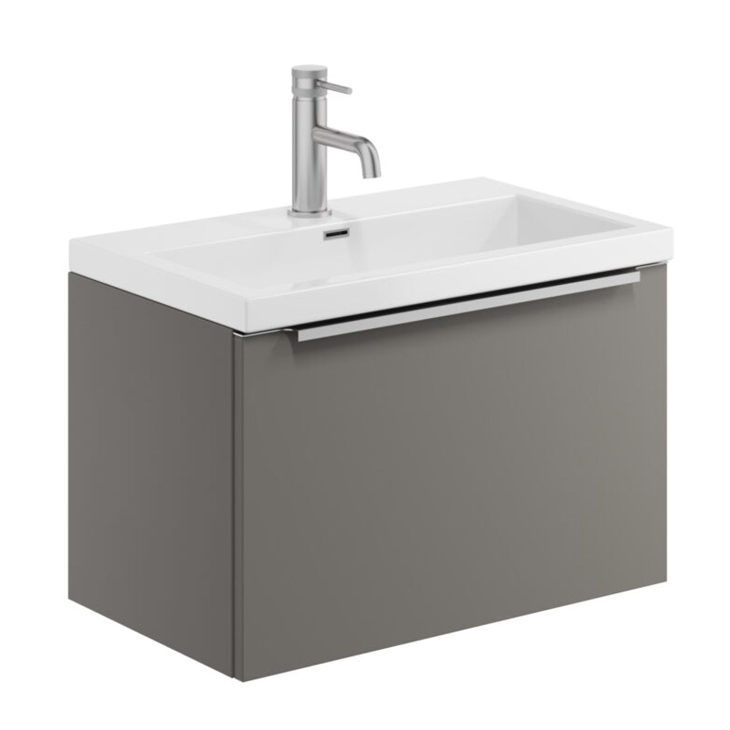 Scudo Muro Plus Wall Hung 600mm in Dust Grey Unit with Basin
