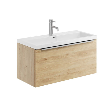 Scudo Muro Plus Wall Hung 800mm in Davos Oak Vanity Unit with Basin