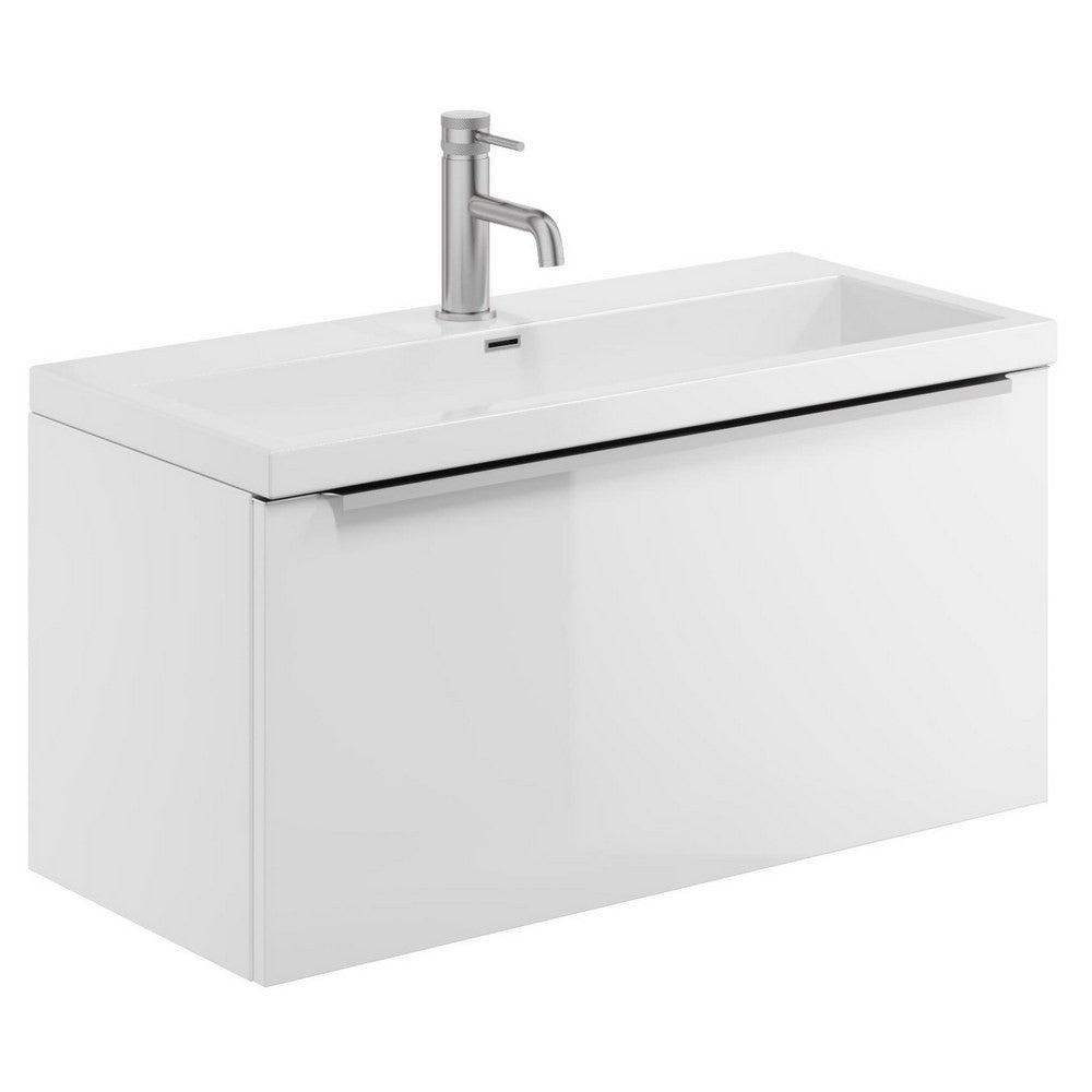 Scudo Muro Plus Wall Hung 800mm in Gloss White Vanity Unit with Basin