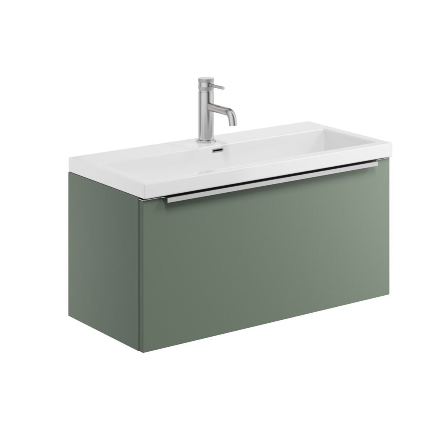 Scudo Muro Plus Wall Hung 800mm in Reed Green Vanity Unit with Basin