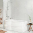 Scudo P Shaped  1400 x 800mm Bath Screen in Chrome