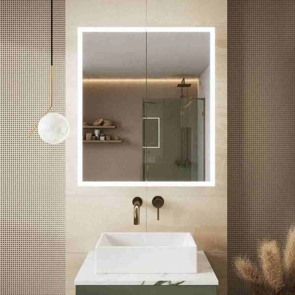 Scudo Prospr 600 x 700mm LED Double Door Mirror Cabinet with Bluetooth