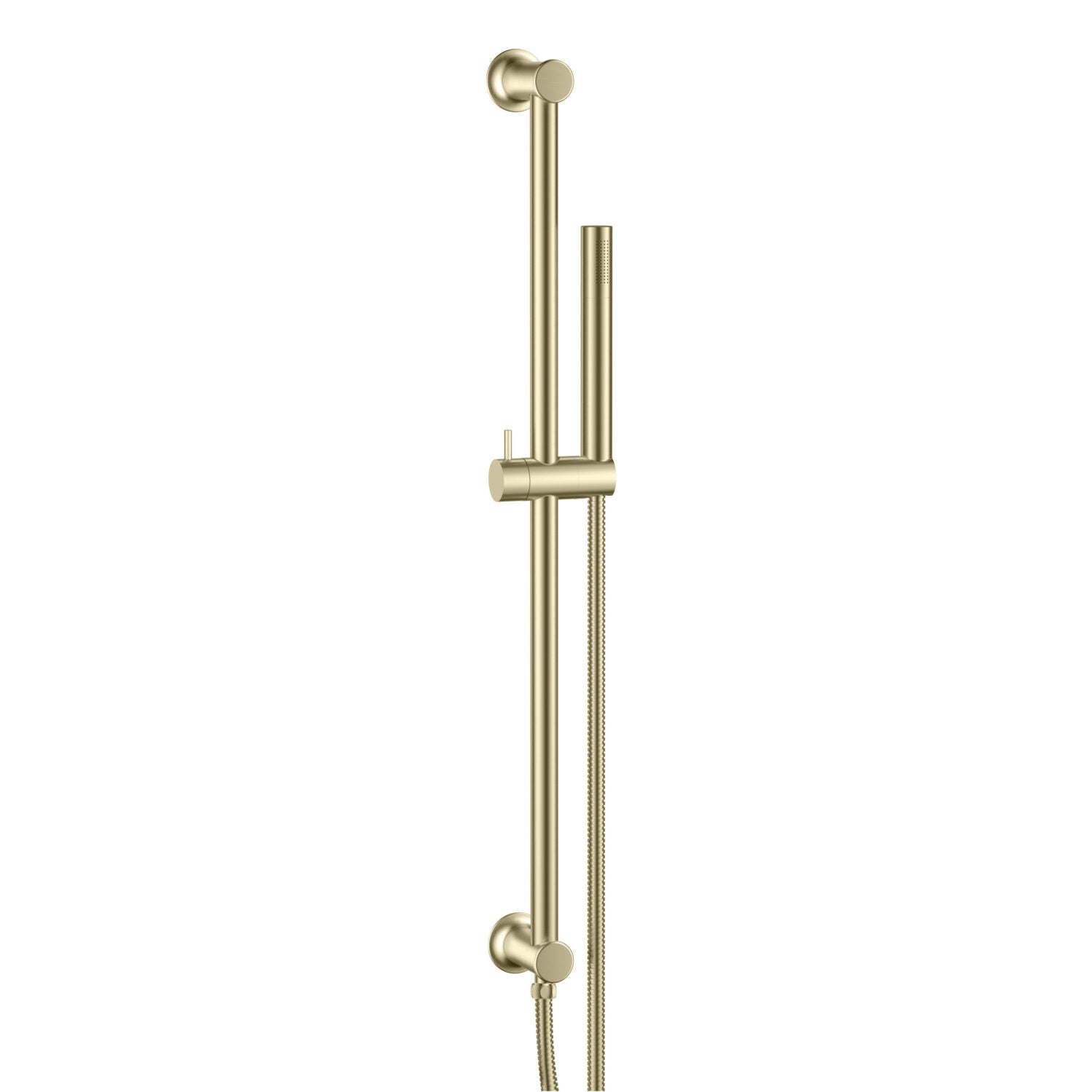 Scudo Riser Rail and Handset with Hose in Brushed Brass