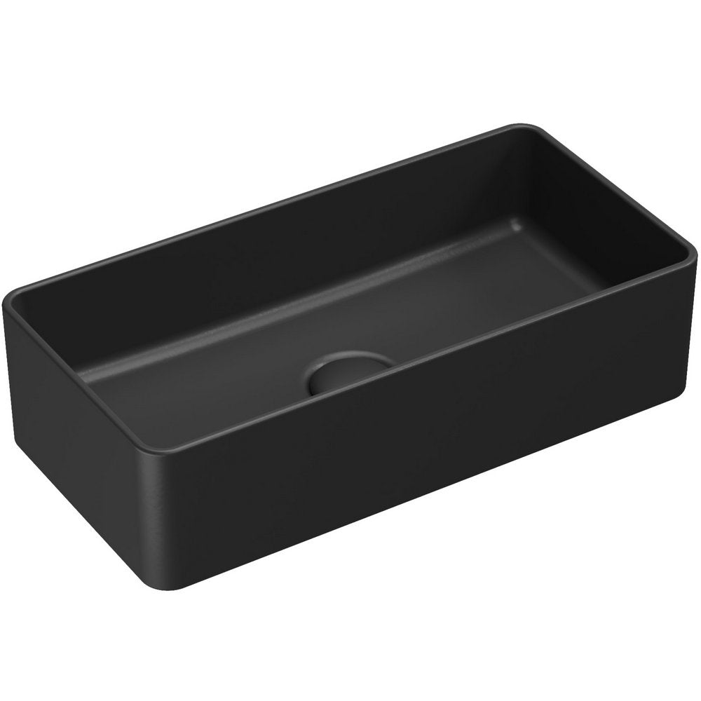 Scudo Riviera 460mm Rectangular Countertop Basin Black