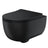 Scudo Riviera Round Rimless Wall Hung Pan with Soft Close Seat Black