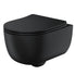 Scudo Riviera Round Rimless Wall Hung Pan with Soft Close Seat Black