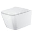 Scudo Riviera Square Rimless Wall Hung Pan with Soft Close Seat White