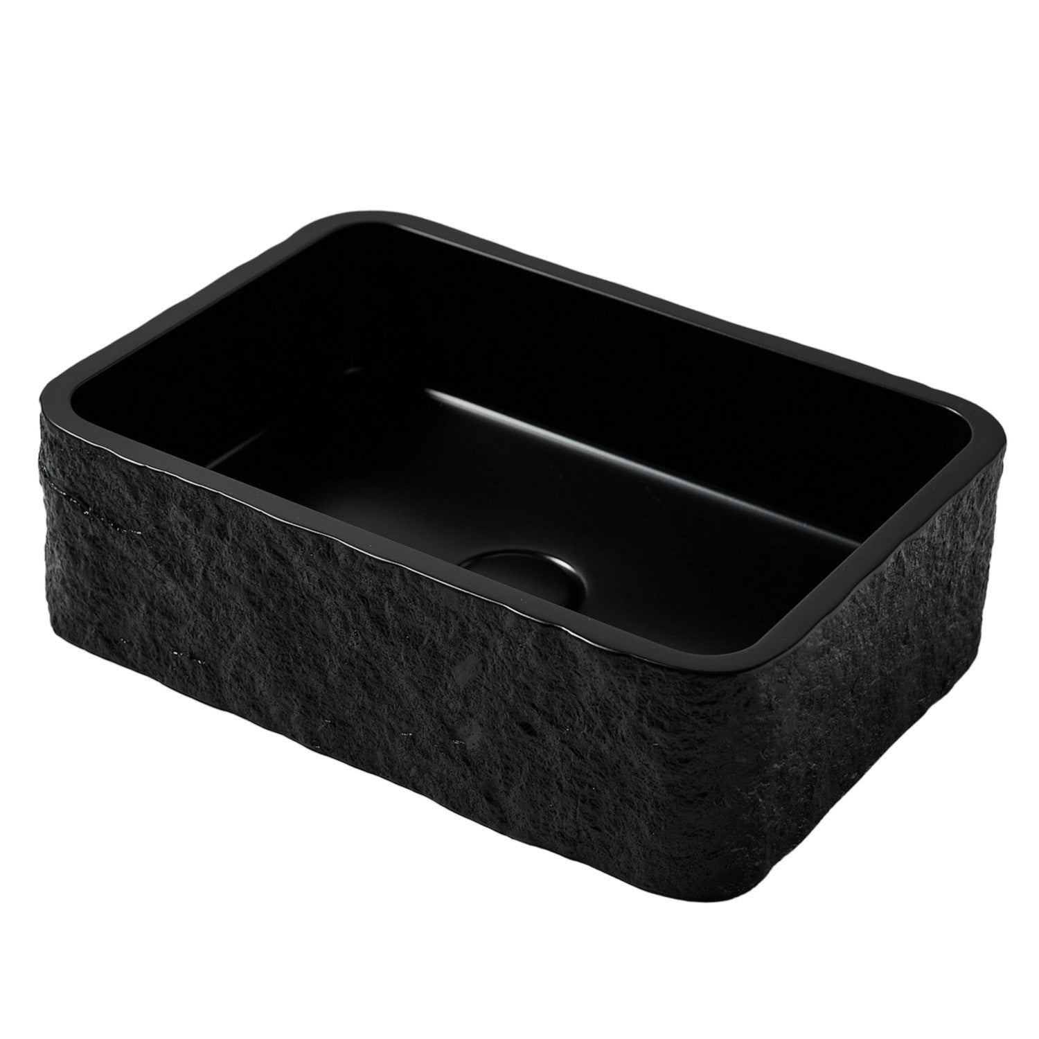 Scudo Rok Rectangular Countertop Basin in Black