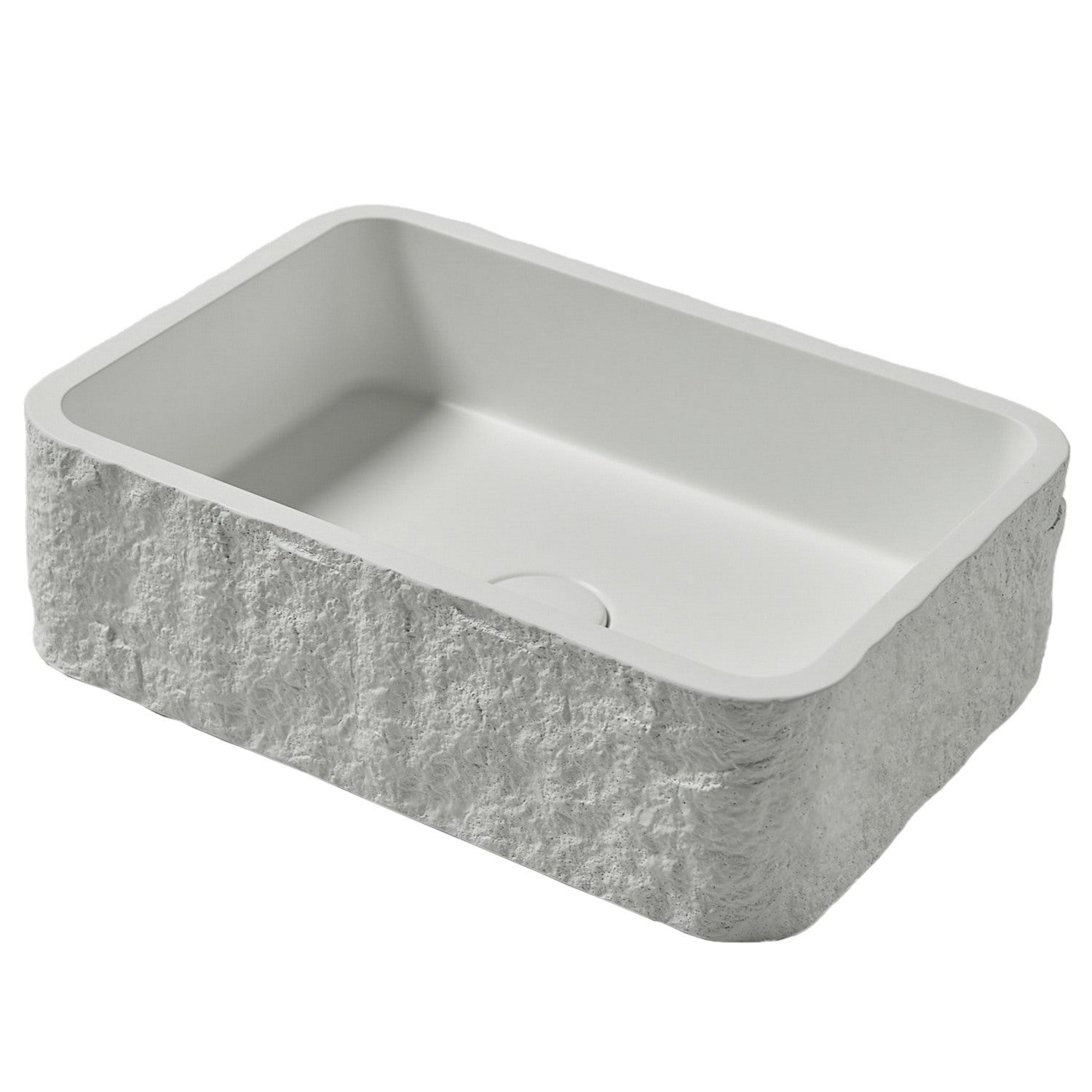 Scudo Rok Rectangular Countertop Basin in White