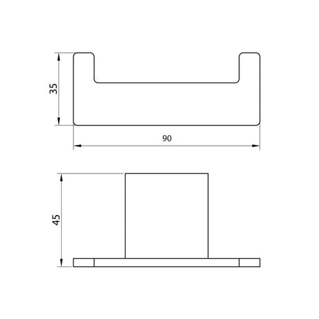 Scudo Roma Robe Hook Brushed Brass Dimensions