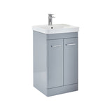 Scudo Rossini 500mm Floorstanding Vanity Unit and Basin in Gloss Pebble Grey