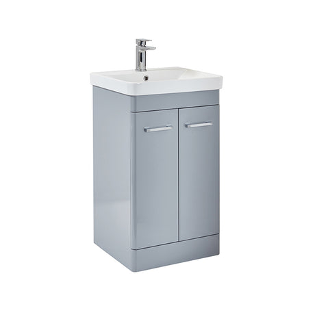 Scudo Rossini 500mm Floorstanding Vanity Unit and Basin in Gloss Pebble Grey