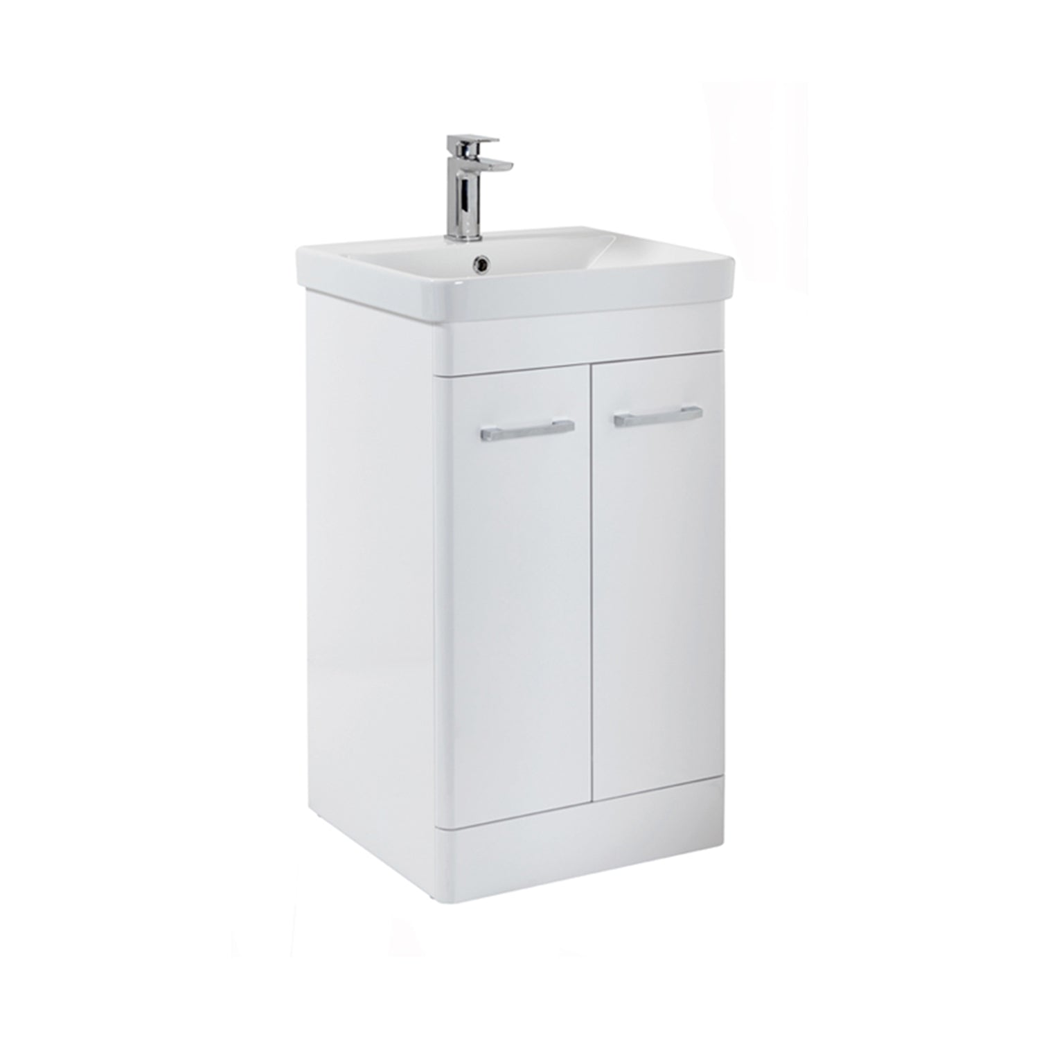 Scudo Rossini 500mm Floorstanding Vanity Unit and Basin in Gloss White