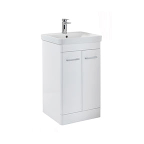 Scudo Rossini 500mm Floorstanding Vanity Unit and Basin in Gloss White