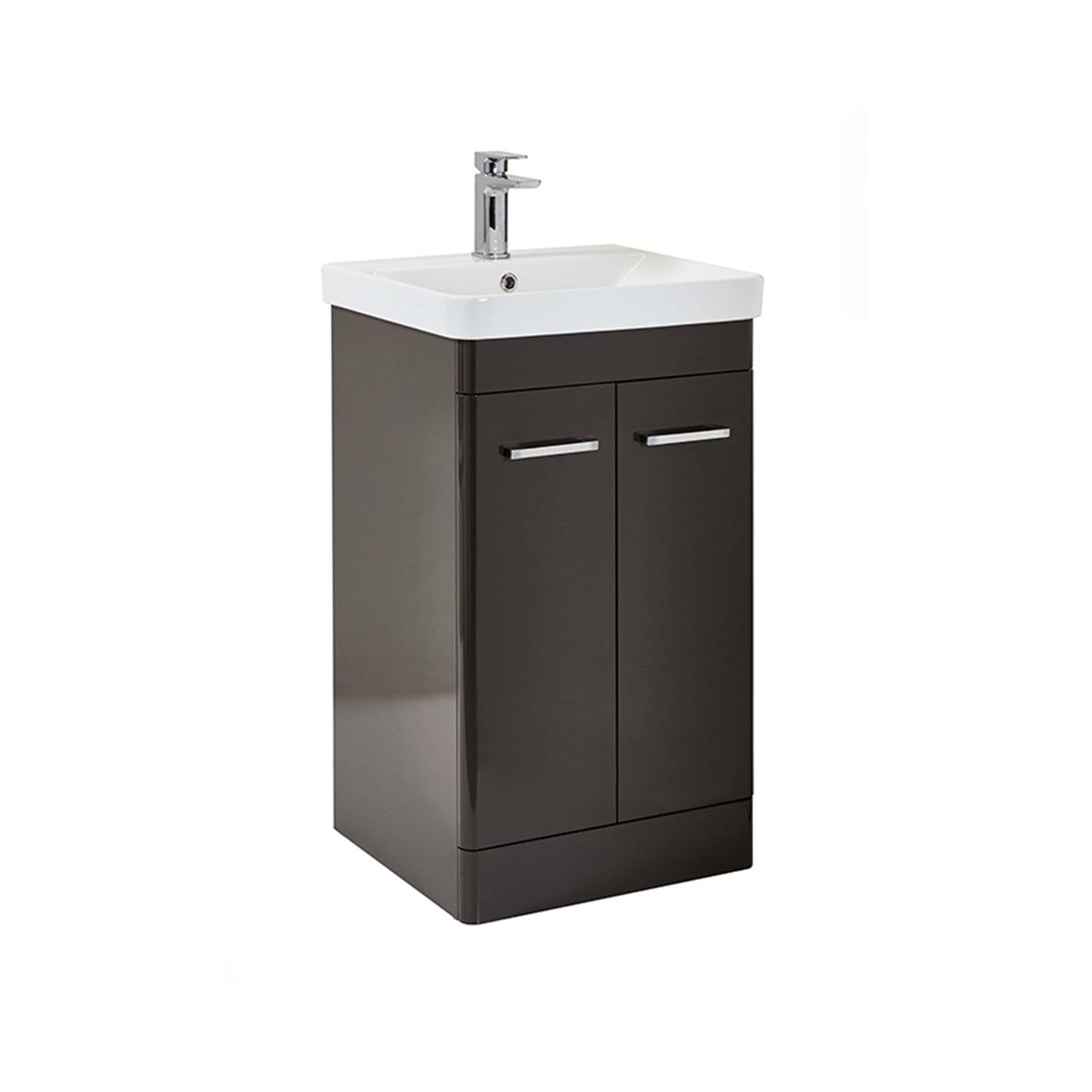 Scudo Rossini 500mm Floorstanding Vanity Unit and Basin in Gloss Wolf Grey