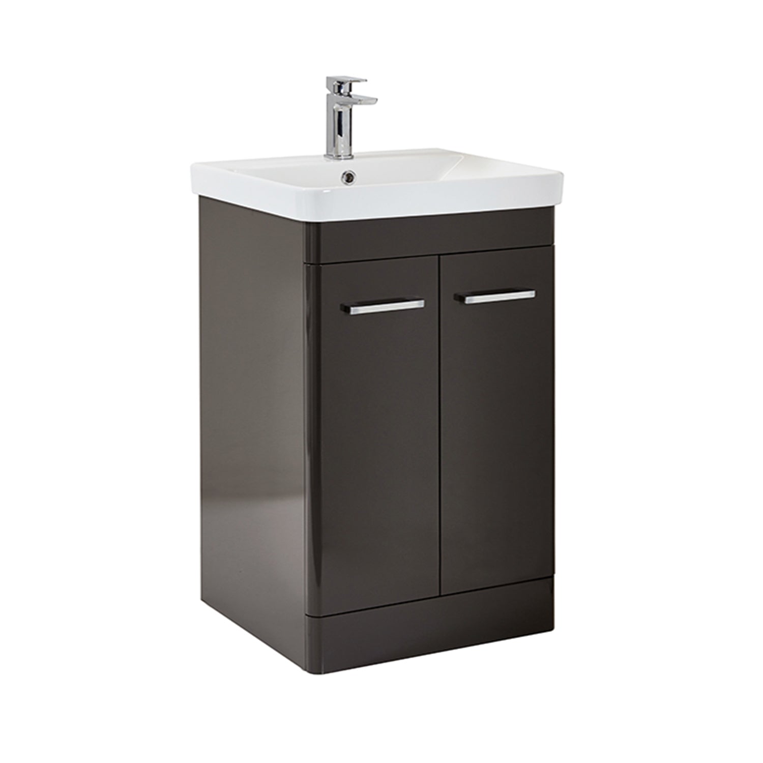 Scudo Rossini 600mm Floorstanding Vanity Unit and Basin in Gloss Wolf Grey