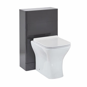 Scudo Rossini Back to Wall 500mm WC Unit in Gloss Wolf Grey