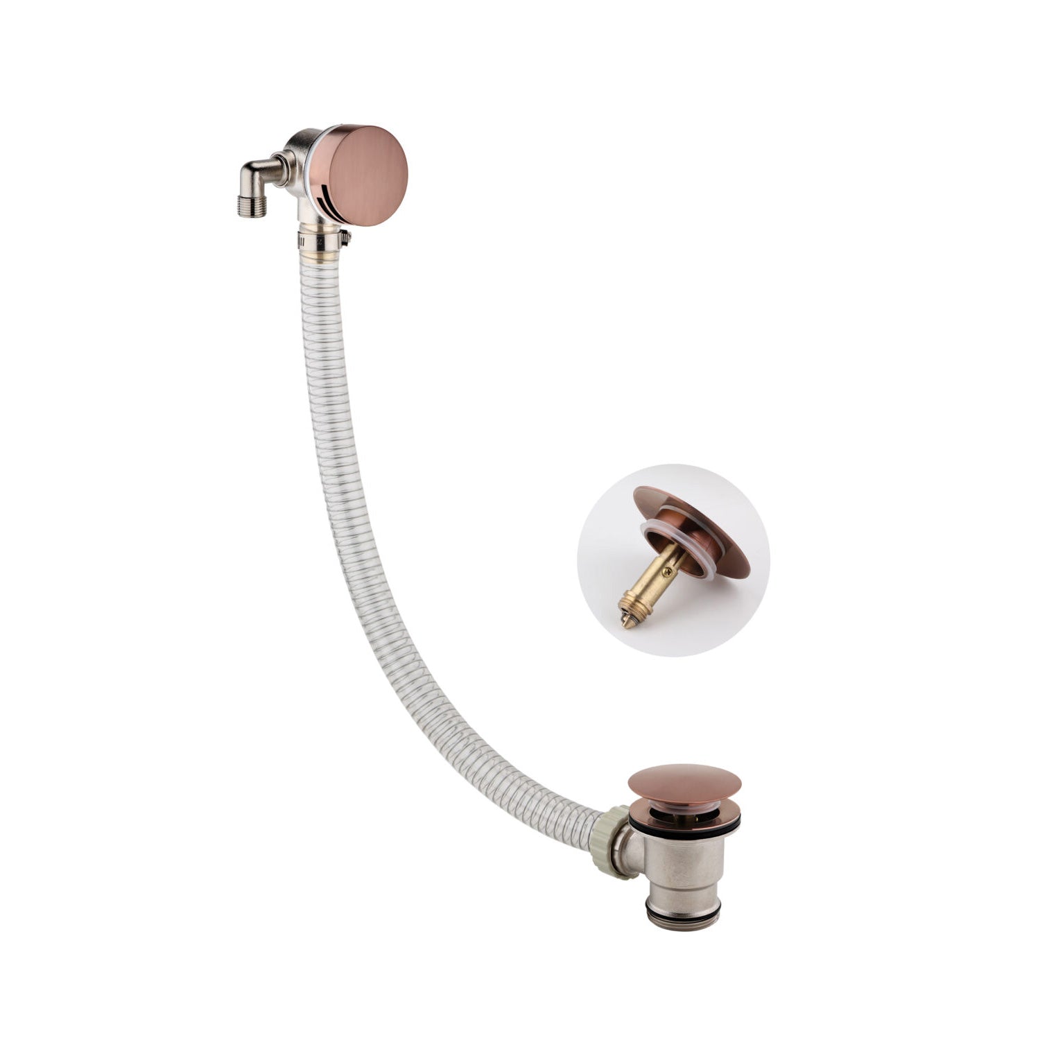 Scudo Round Brushed Bronze Bath Filler with Waste and Overflow