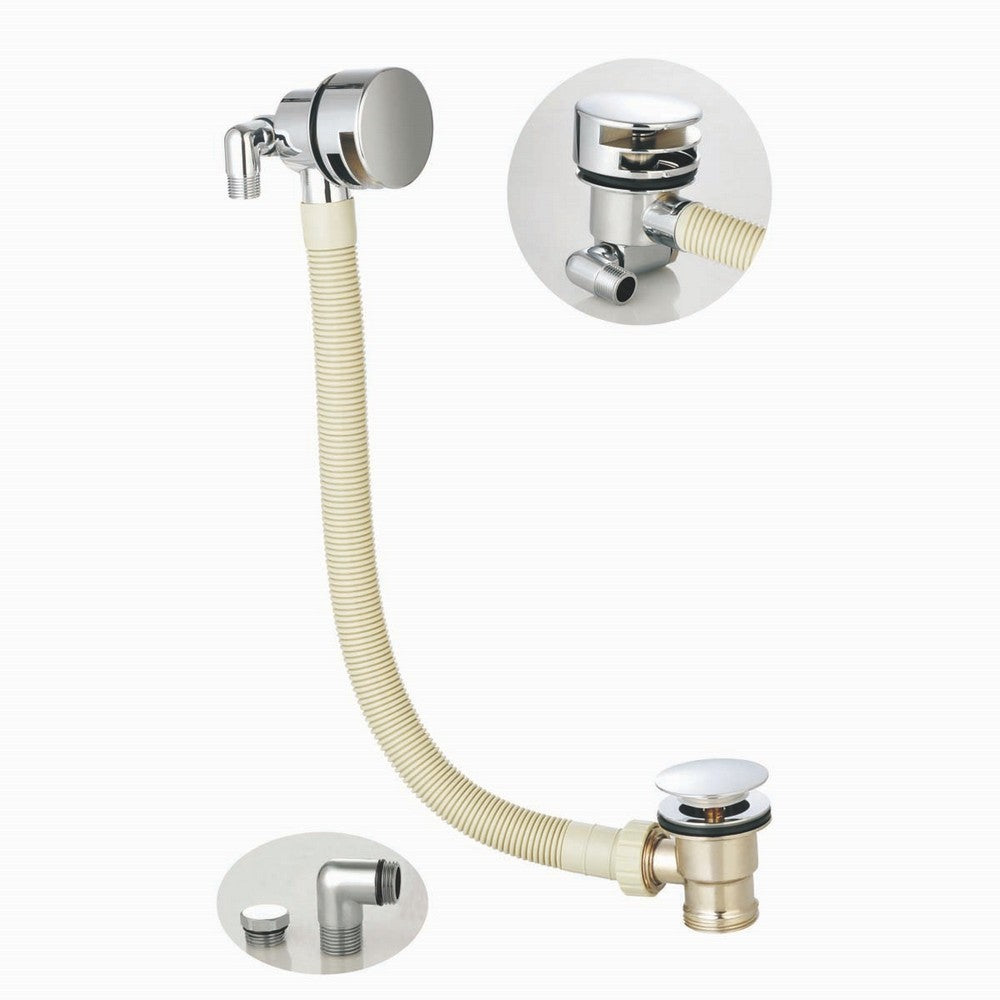 Scudo Round Chrome Bath Filler with Waste and Overflow