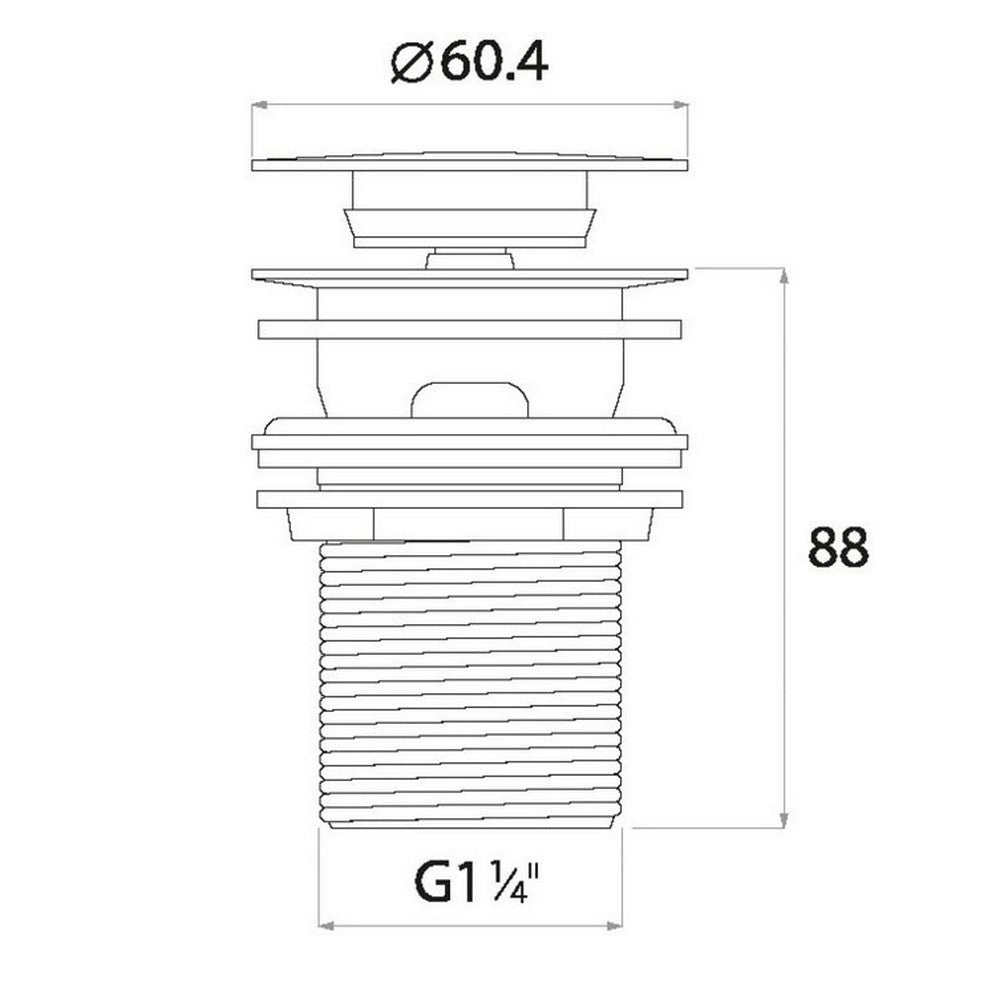 Scudo Round Chrome Dome Slotted Sprung Basin Waste Dimensions