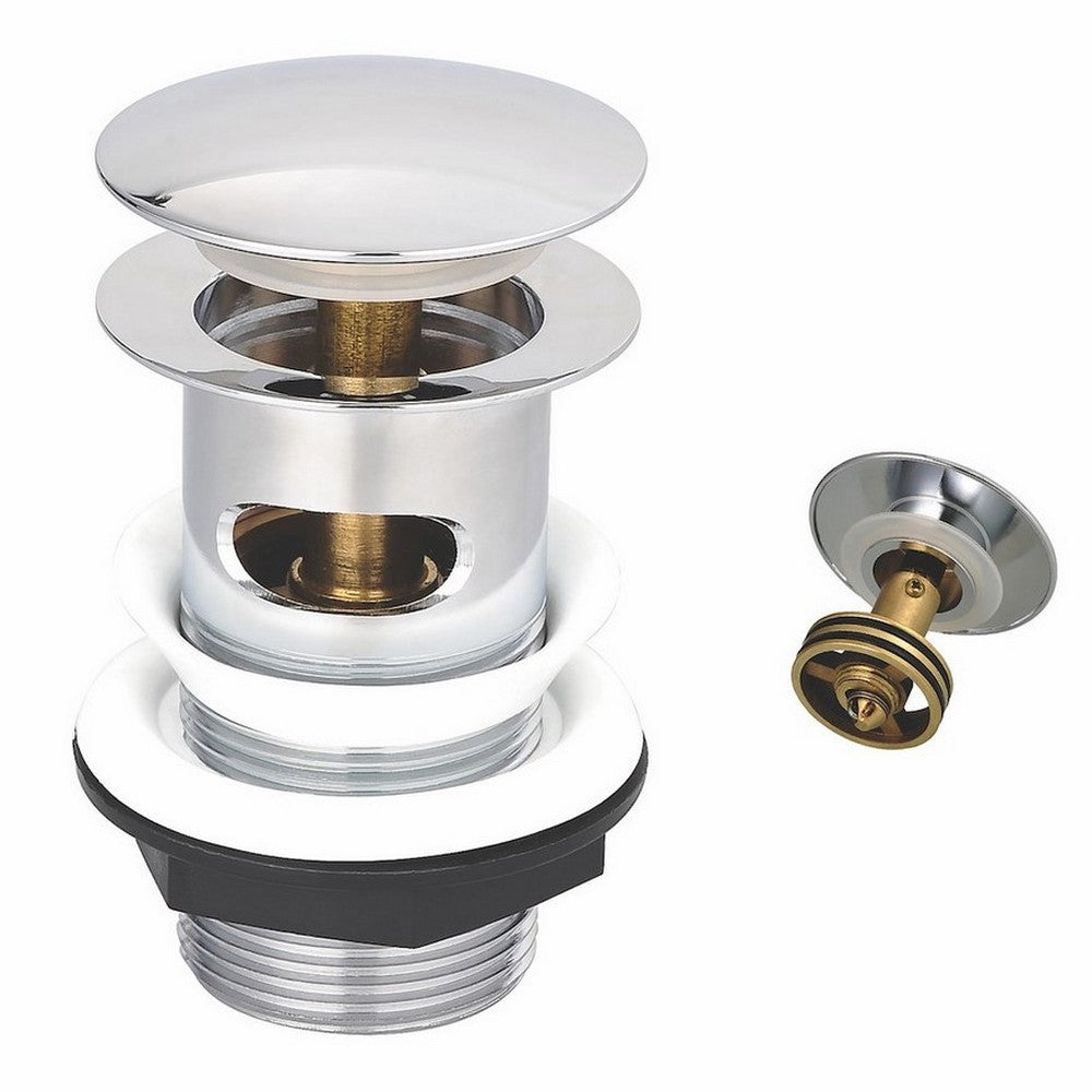 Scudo Round Chrome Dome Slotted Sprung Easy Clean Basin Waste