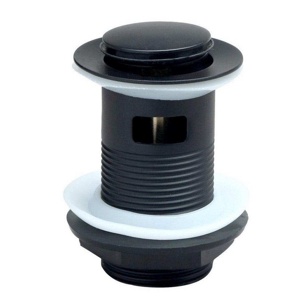 Scudo Round Matt Black Slotted Sprung Basin Waste