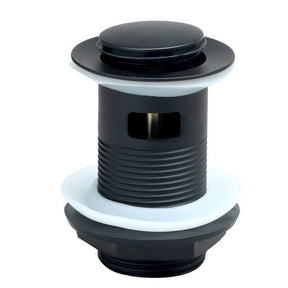Scudo Round Matt Black Slotted Sprung Basin Waste