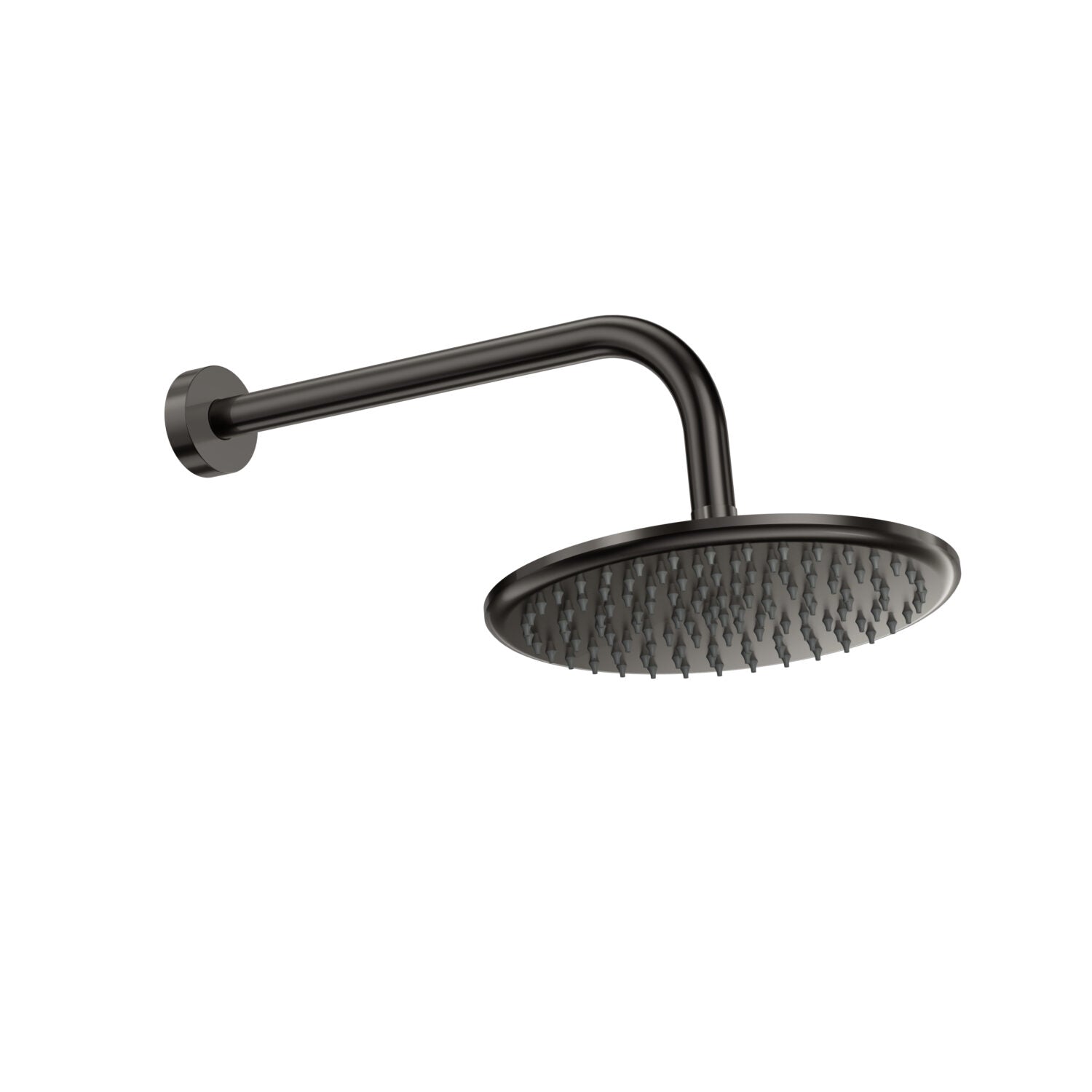 Scudo Round Shower Head and Arm in Gunmetal