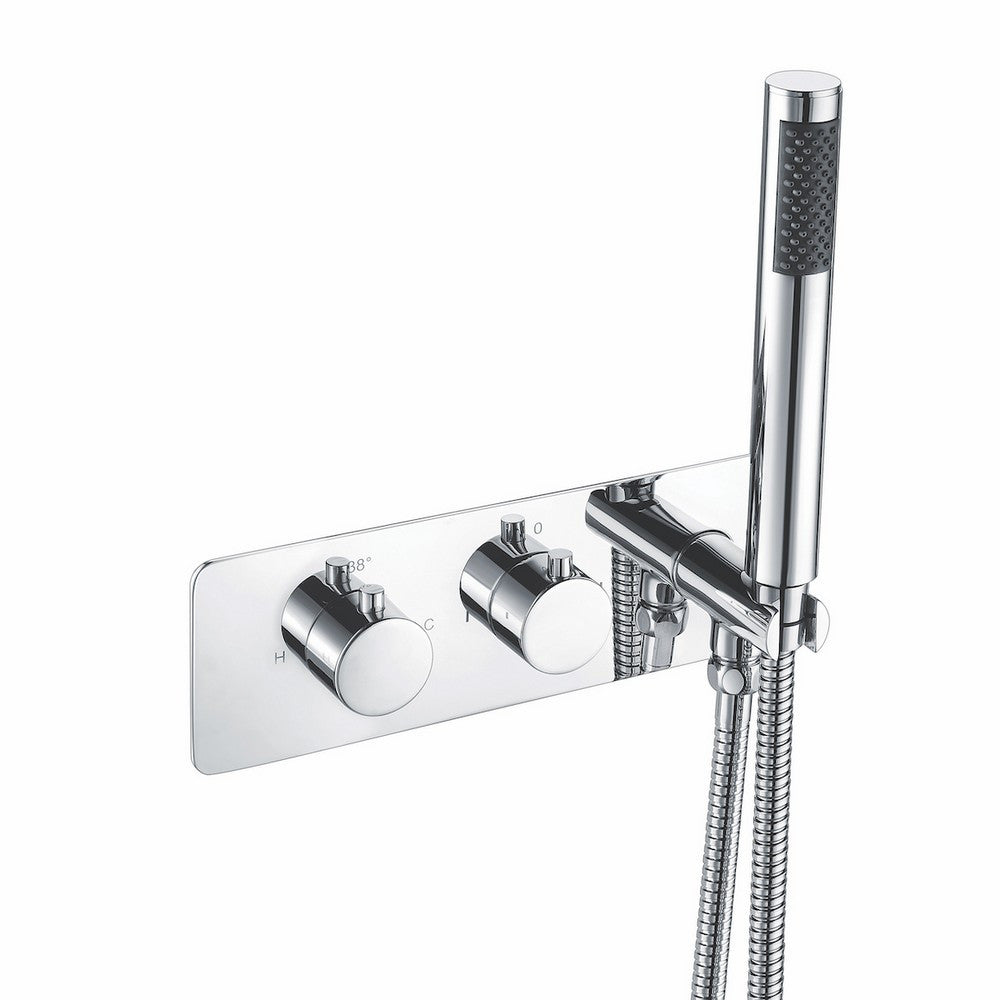Scudo Rounded Chrome Handle Two Outlet Concealed Shower Valve with Diverter