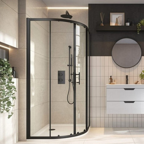 Scudo S6 Black 800mm Double Door Quadrant Shower Enclosure