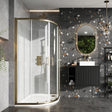 Scudo S6 Brushed Brass 800mm Double Door Quadrant Shower Enclosure S6-BBGLASS00