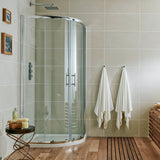 S6-GLASS002  Scudo S6 Chrome Double Door Quadrant Shower Enclosure