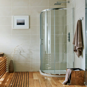 S6-GLASS008 Scudo S6 Chrome Single Door Quadrant Shower Enclosure