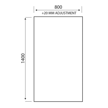 Scudo S6 Mono 1400 x 800mm Square Edge Black Bath Screen