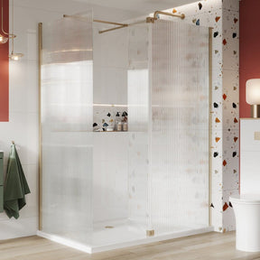 Scudo S8 275mm Fluted Glass Flipper Panel in Brushed Brass