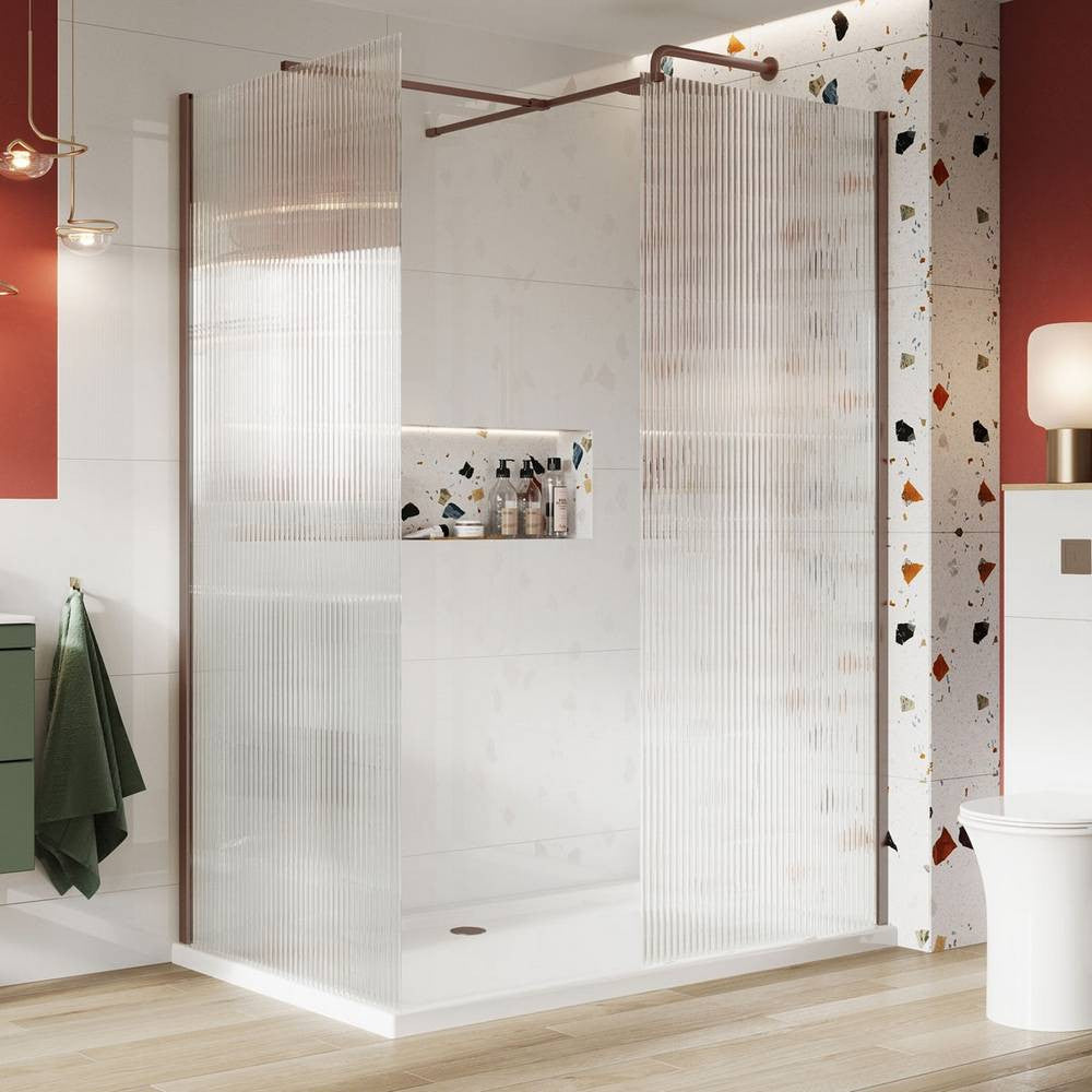 Scudo S8 275mm Fluted Glass Flipper Panel in Brushed Bronze