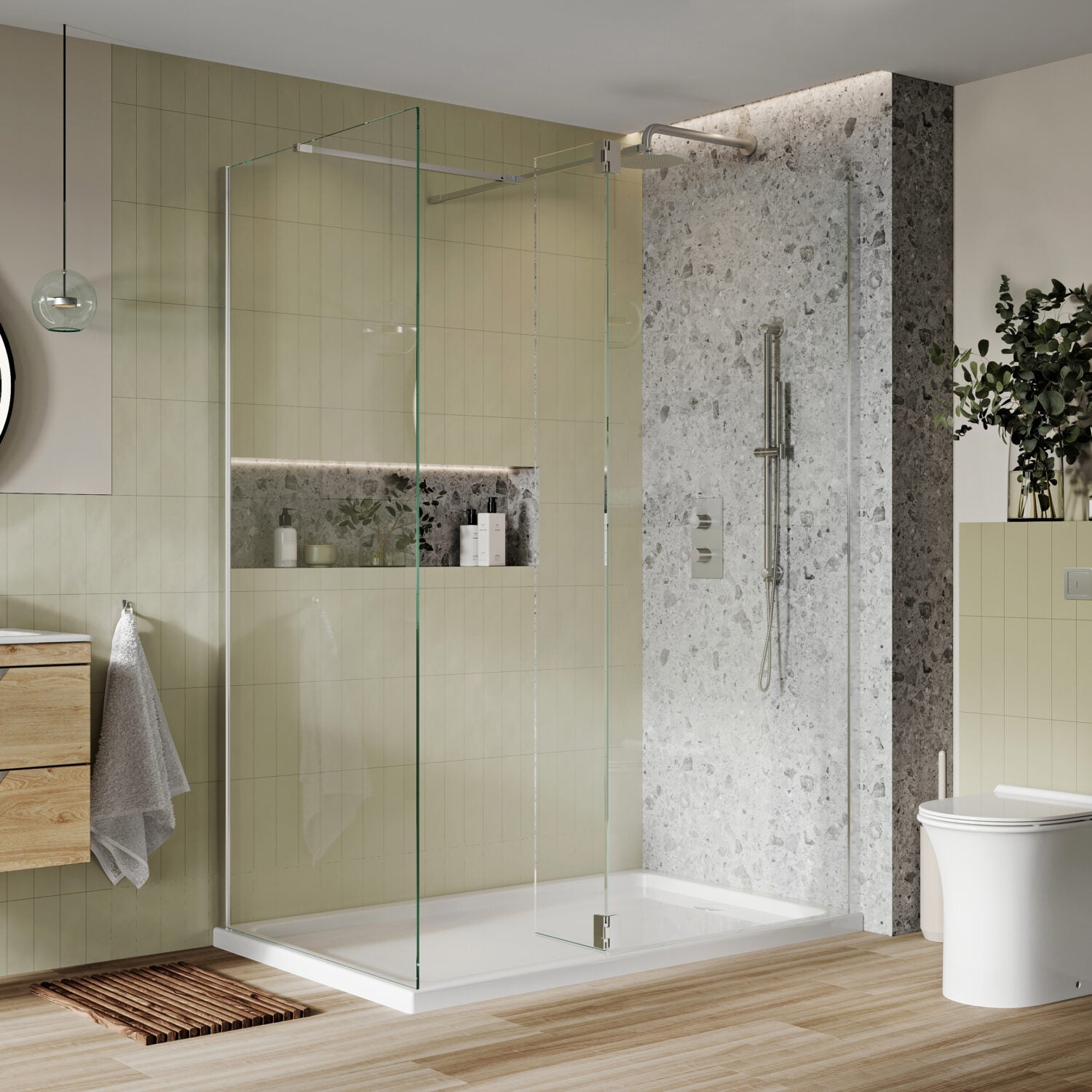 Scudo S8 300mm Clear Flipper Panel with Fluted Hinge in Brushed Bronze